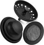 3 Pack of Kitchen Sink Stopper Strainer, Upgraded Sink Basket Strainer Set, Universal Anti-Clogging Sink Drain Strainer, Stainless Steel Kitchen Sink Drain Filter Sieve (Black)