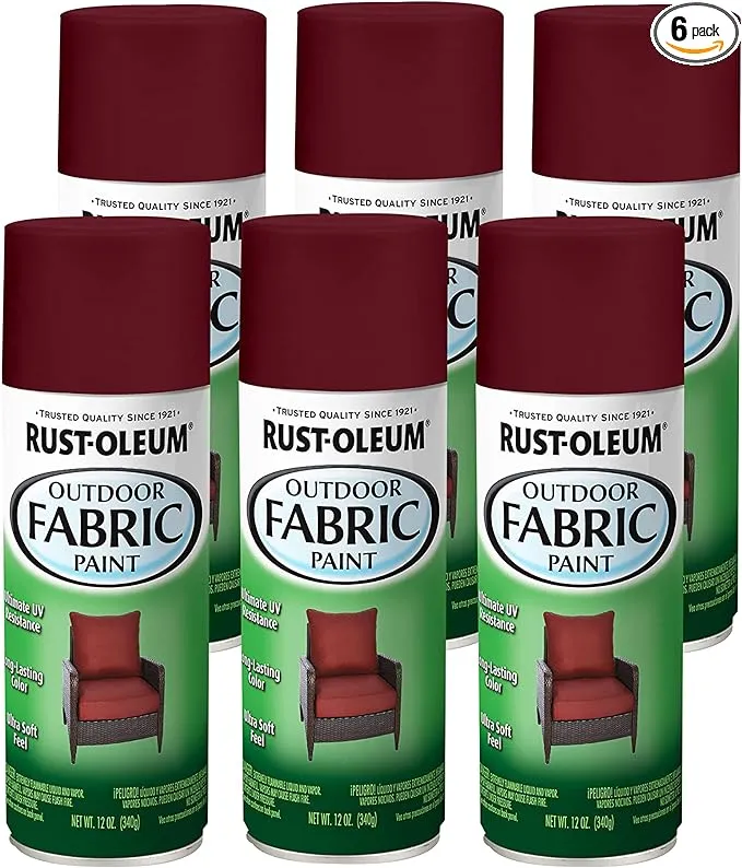 Rust-Oleum 12 oz. Dark Red Outdoor Fabric Spray Paint (6 Pack)