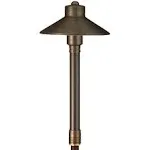 Volt Flat Hat 12V Brass Mini Path Light (7" Shade, 15" Tall)