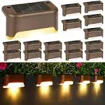 Gvdv 16 Pck Solar Deck Lights Fence Post Solar Lights for Patio Pool Stairs Step and Pathway, Weatherproof LED Deck Lights Solar Powered Outdoor