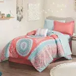 Intelligent Design Twin XL Comforter and Sheet Set In Coral Finish ID10-1217 - Traditional - Comforters And Comforter Sets - by Olliix | Houzz