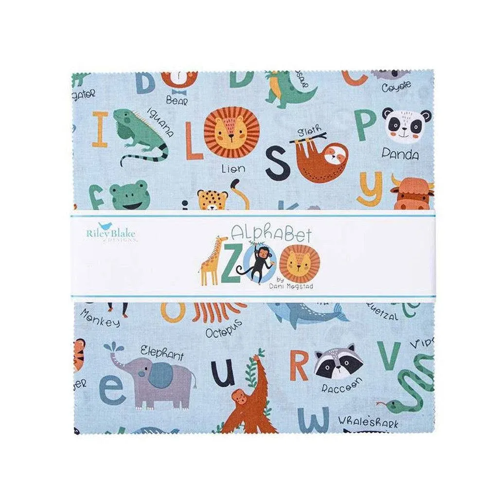 Dani Mogstad Alphabet Zoo 10" Stacker 42 10-inch Squares Layer Cake Riley Blake Designs 10-14090-42