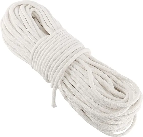 FUNSUEI 328 Feet #8 Sash Cord, 1/4 Inch Cotton Sash Cord, White Sash Cord for Window, Clotheslines, Decoration, Tie Down, Camping