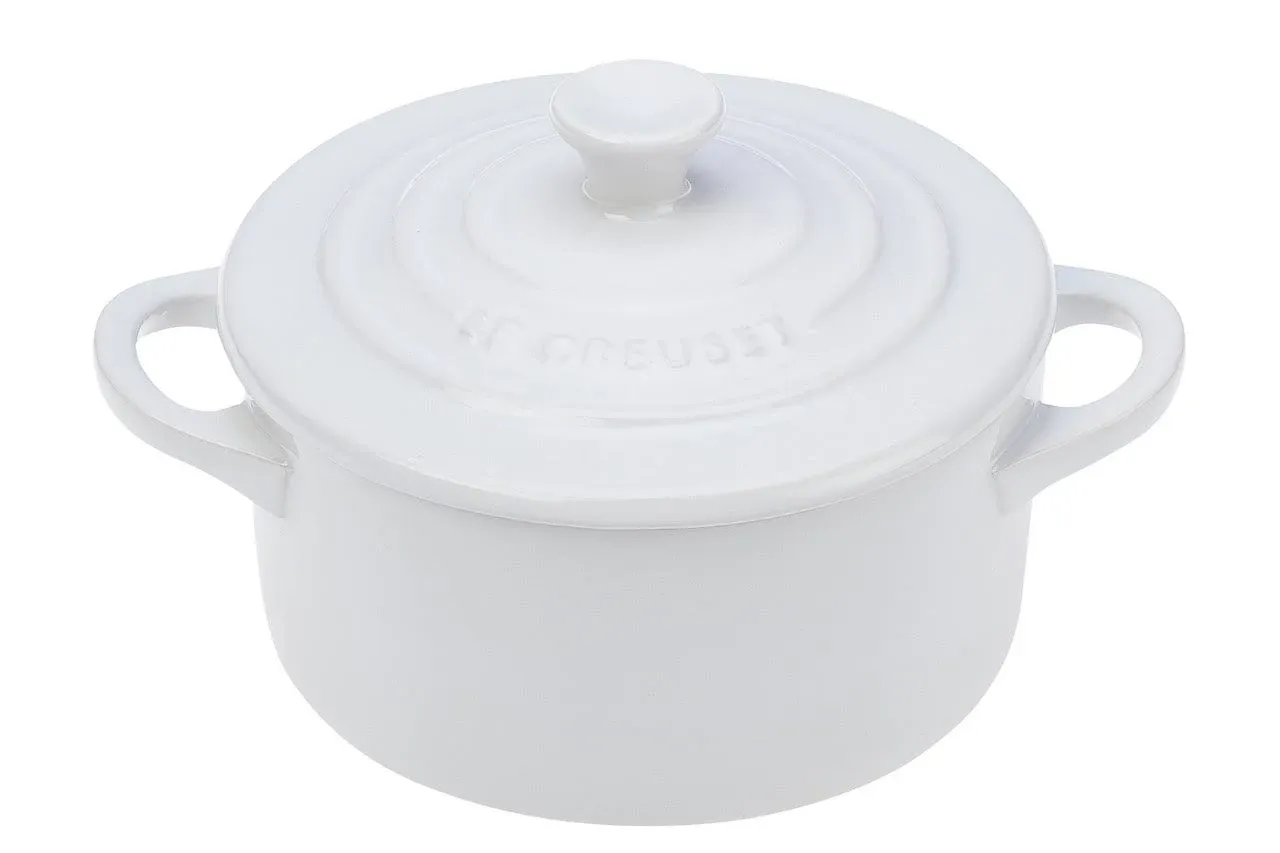 Le Creuset Stoneware 8 oz. Mini Round Cocotte, White