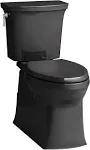 Kohler K-3814-7 Corbelle Comfort Height Two-Piece Elongated 1.28 GPF Chair Height Toilet - Black