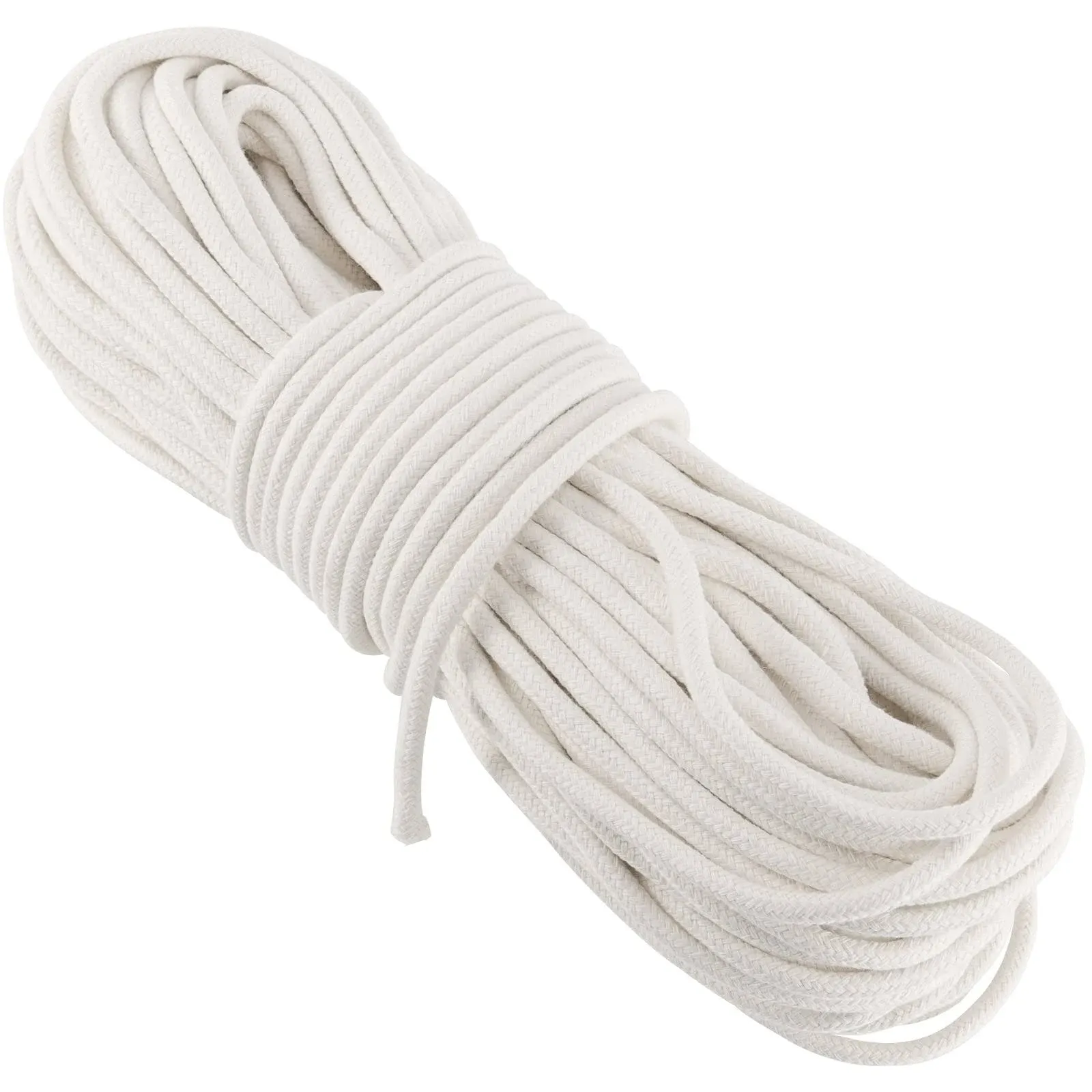 FUNSUEI 328 Feet #8 Sash Cord, 1/4 Inch Cotton Sash Cord, White Sash Cord for Window, Clotheslines, Decoration, Tie Down, Camping