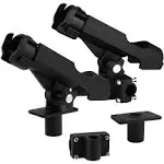 HiUmi Adjustable Black Fishing Rod Holder for Boat Kayak Swivel Side Mount Kits