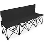 Crown Sporting Goods 6-Foot Portable Folding 4 Seat Bench with Seat Backs & Carry Bag – Great Team Bench for Soccer & Football Sidelines, Tailgating, Camping & Events