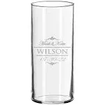 Personalized Glass Flower Vase Table Centerpiece for Wedding - Custom Engraved Couples, Anniversary, Engagement Gift