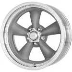 American Racing Classic Torq Thrust 2 1-Piece Wheel, 14x6 Grey with Machined Lip VN2154661