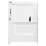 Mustee 748-32WHT Durawall 73.25-in x 48-in x 32-in Fiberglass Shower Walls for Rectangular Showers