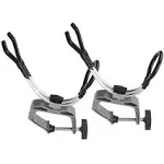 Heavy Duty Boat Marine Aluminium Alloy Fishing Rod Pole Stand Bracket Support Holder Adjustable Clamp Fishing Tackle Tool (Aluminum, 2Pack)