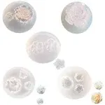 Mulukaya 5Pcs Mini Flower Resin Silicone Molds Jewelry Making Tools Casting Molds for DIY Craft Keychain Necklace Earrings Project