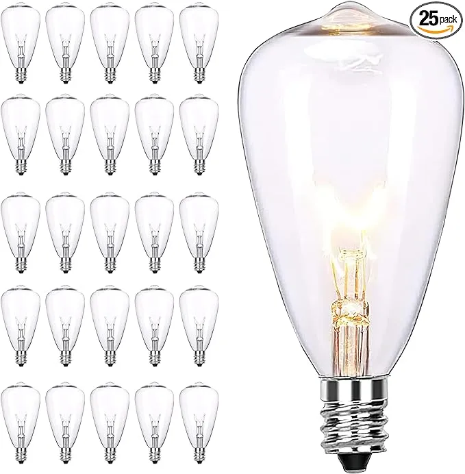 Edison Replacement Light Bulbs10 Pack 7watt E12 Screw Base St38 Replacement Clea