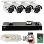 GW Security 16 Channel 4K NVR 5MP POE Audio & Video Smart AI Security Camera System - 16 x 5MP 1920P Weatherproof Bullet Cameras, Built in Microphone, Pre-Installed 4TB Hard Drive