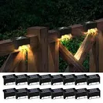 Otdair Solar Deck Lights, 16 Solar Step Lights Waterproof LED Solar Stair Lights, Outdoor Solar Fence Lights for Deck, Stairs, Step, Yard, Patio, and Pathway (Cold White)