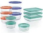 Simply Rectangular Store Glass Food Storage Container Set with Lid,BPA-Free Lid