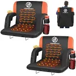 HOPERAN 25" 2pcs Dual-sided Heated Stadium Seats for Bleachers with Back Support, 3 Levels Heating Bleacher Backs and Cushion Wide