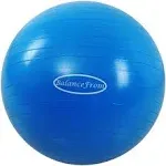 Balancefrom Anti-Burst and Slip Resistant Exercise Ball Yoga Ball Fitness Ball Birthing Ball with Quick Pump, 2,000-Pound Capacity, Blue, 48-55cm, M