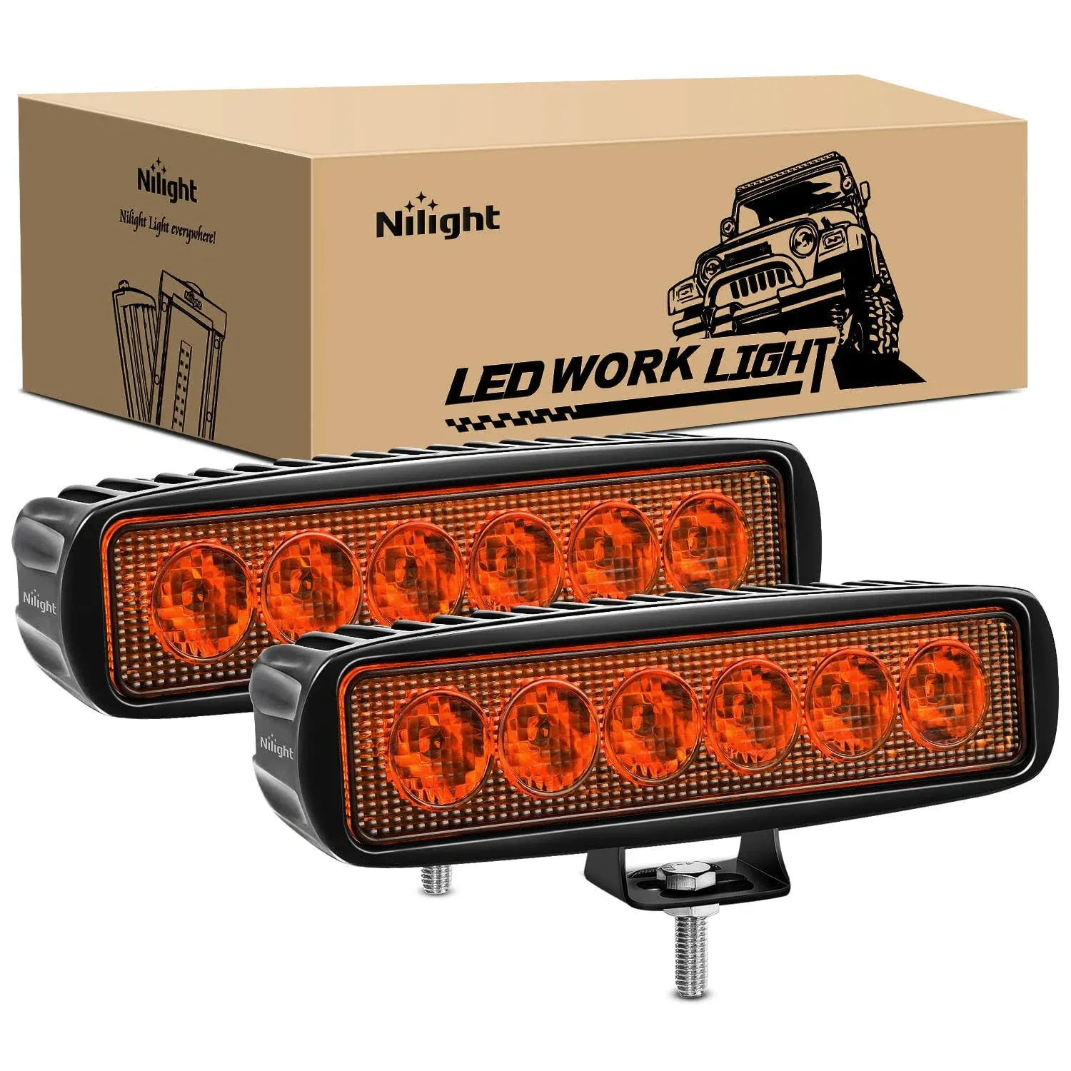 Nilight 6inch Amber LED Light Bar