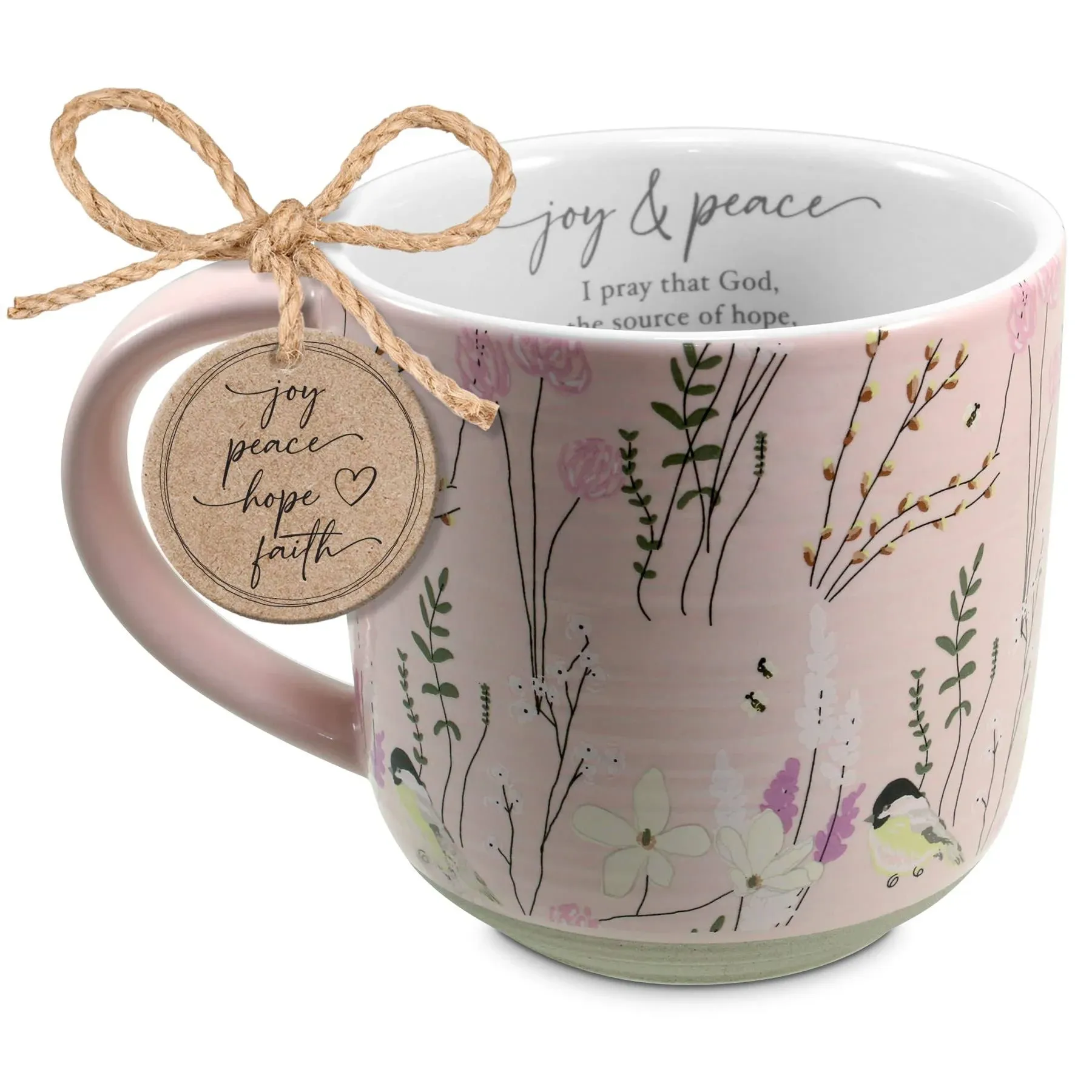 Joy & Peace, Romans 15:13, Mug, Pink