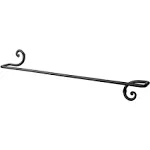 RTZEN Farmehouse Bathroom Towel Holder - Wrought Iron Matte Black Towel Bar Wall Mount Rod - Home Decor Kitchen Towel Hanger Handmade Bar (24'' - Fits 24 Inch Towels)