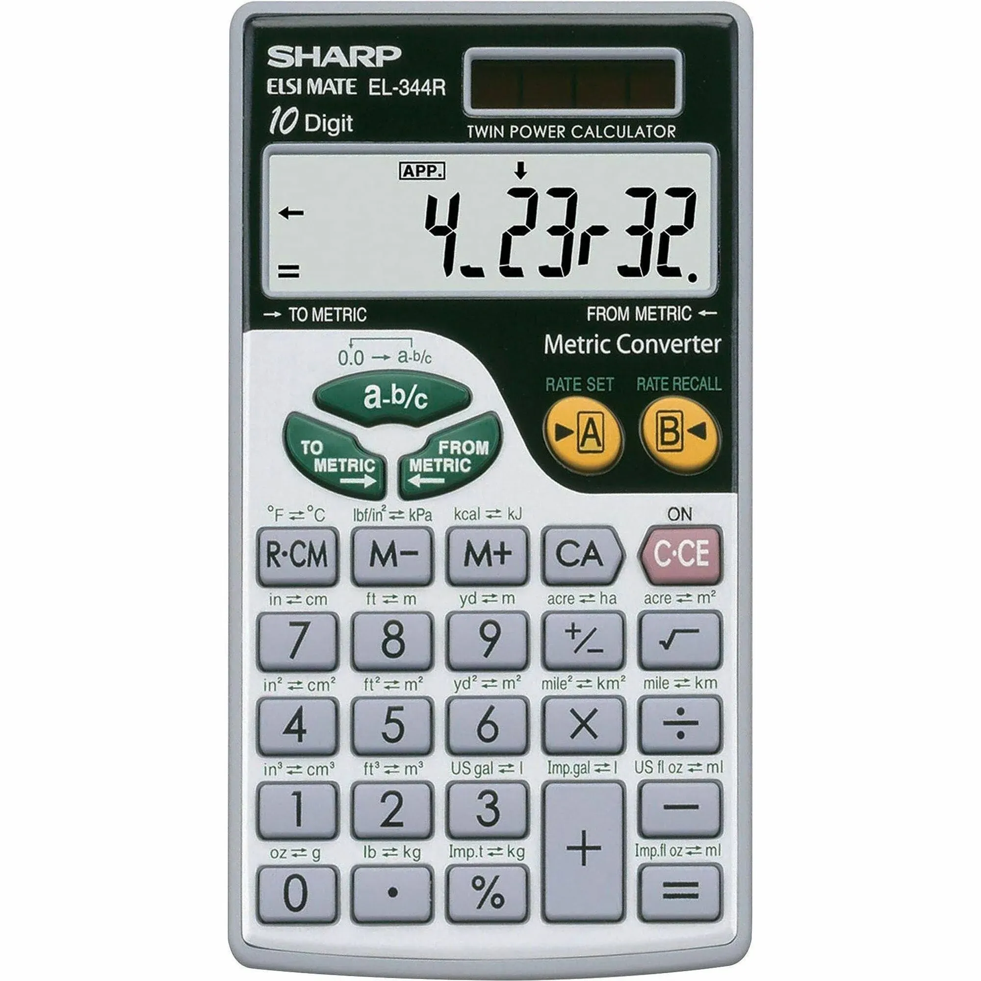 Sharp EL344RB Metric Conversion Wallet Calculator 10-Digit LCD