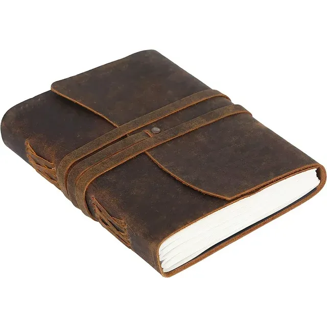 Handmade Leather Journal/Writing Notebook Diary/Bound Daily Notepad for Men & Wo