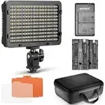 Neewer Dimmable 176 LED Video Light Lighting Kit Panel 3200-5600K with Battery