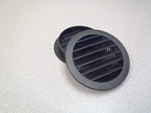 1.5" Round Plastic Vent - Black - Package of 6