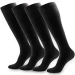 NOVAYARD 4 Pairs Knee High Graduated Compression Socks 15-20mmHg for Men and Women, White