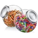 - Sweet Caroline - 2-Pack 75-Ounce Plastic Candy Jar with Stainless Steel Lid...