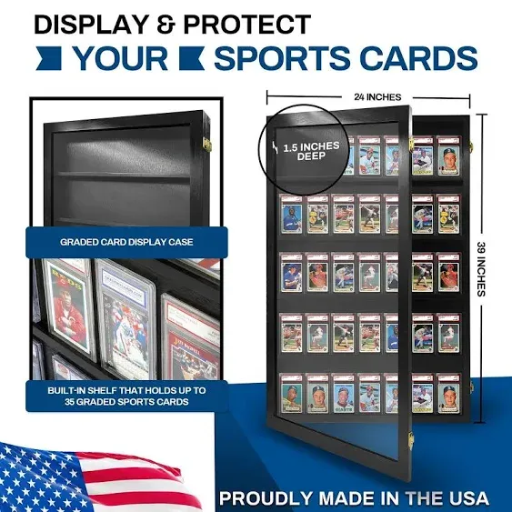 PENNZONI Sports Card Display Case, Holds 30 PSA Graded Sports Cards