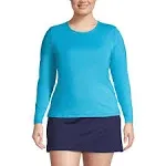 Women's Crew Neck Long Sleeve Rash Guard UPF 50 Sun Protection Modest Swim Tee Print