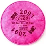 3M particulate filters P100 #2091/07000 , Pink, One Size, 2 Count