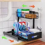 Under Sink Organizer and Storage, 2-Tier Slide Out Under Kitchen Sink Organiz...