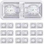 10 Pack Rv Led Ceiling Double Dome Light Fixture With On/off Switch Interior Lig