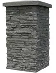 NextStone Faux Polyurethane Stone Column Wrap - Onyx - for Home Improvement/DIY Friendly (Quantity 1 = 4 Interlocking Sides)