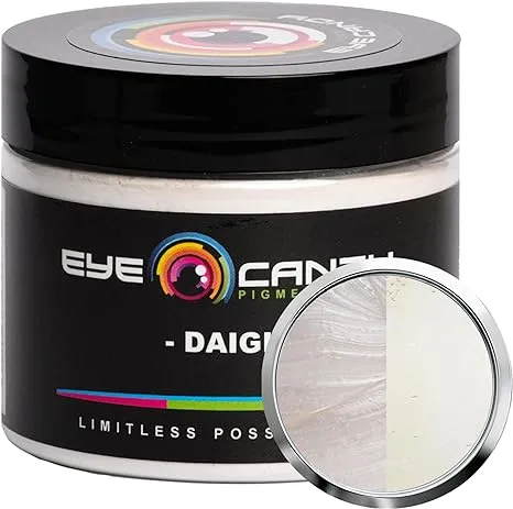 Eye Candy Mica Powder Pigment 'daigi Satin White' (50g) Multipurpose DIY Arts and Crafts Additive | Natural Bath Bombs, Resin, Paint, Epoxy, Soap, Nai