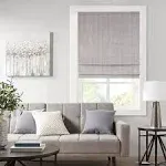 Madison Park Galen Basketweave Room Darkening Cordless Roman Shade, Grey