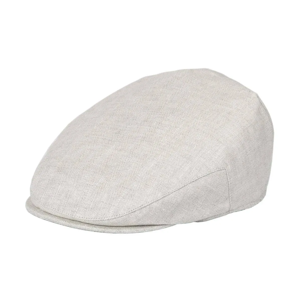 Men Linen Flat Ivy Breathable Summer Newsboy Hat 7 1/2-7 5/8 Herringbone Beige