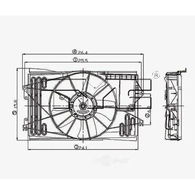 TYC Dual Radiator and Condenser Fan Assembly 620630