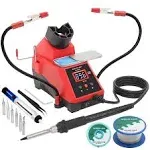 Weld Lux 60W Digital Display Soldering Iron Station Kit w 2 Helping Hands, 6 ...