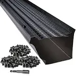 LeafTek DIY Gutter Guards 6 x 100 of Leaf Protection in Black Premium Contractor Grade 35 Year Aluminum Covers Available