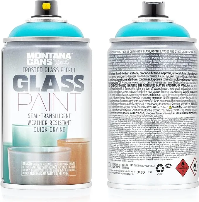 Montana Cans Montana EFFECT Glass Spray Paint, FROSTED - MATT TEAL, 5 Ounce (Pack of 1)