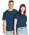 Hanes Beefy-T Unisex Pocket T-Shirt, 2-Pack - Navy - Size S