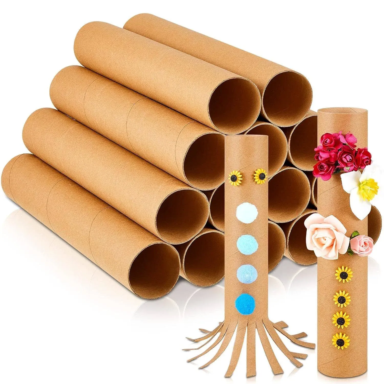 36 Pcs 1.77" x 10" Cardboard Tubes for Crafts Cardboard Paper Thick Craft Rolls