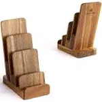 Hearth & Haven 4-Tier Acacia Wood Brochure Holder