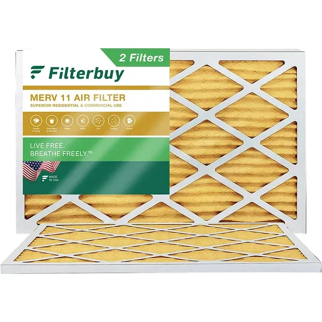 Filterbuy 11.25X23.25X1 Air Filter Merv 11 Allergen Defense (2-Pack), Pleated Hvac Ac Furnace Air Filters Replacement (Actual Si