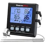 ThermoPro TP17 Dual Probe Digital Cooking Meat Thermometer Large LCD Backlight Food Grill Thermometer with Timer for Smoker Kitchen Oven BBQ